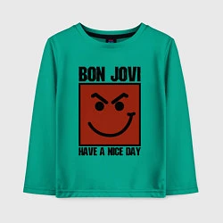 Лонгслив хлопковый детский Bon Jovi: Have a nice day, цвет: зеленый