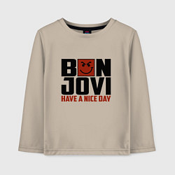 Лонгслив хлопковый детский Bon Jovi: Nice day, цвет: миндальный