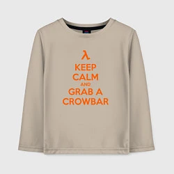 Лонгслив хлопковый детский Keep Calm & Grab a Crowbar, цвет: миндальный