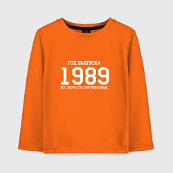 Лонгслив хлопковый детский Год выпуска 1989, цвет: оранжевый