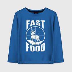 Лонгслив хлопковый детский FAST FOOD олень в прицеле, цвет: синий