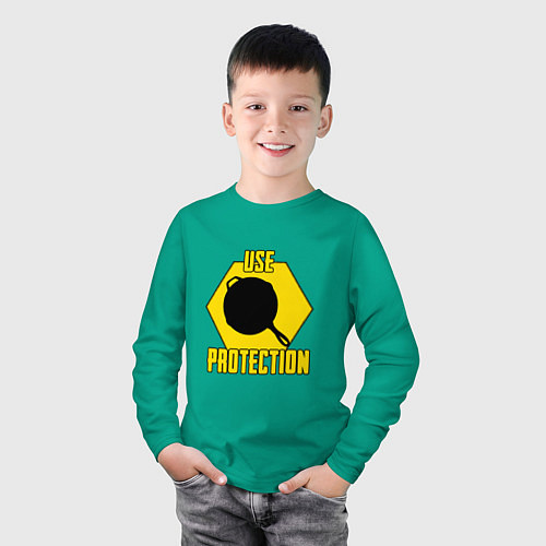 Детский лонгслив Use Protection / Зеленый – фото 3
