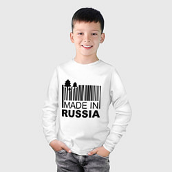 Лонгслив хлопковый детский Made in Russia штрихкод, цвет: белый — фото 2