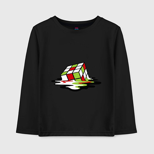 Детский лонгслив Кубик рубика / Черный – фото 1