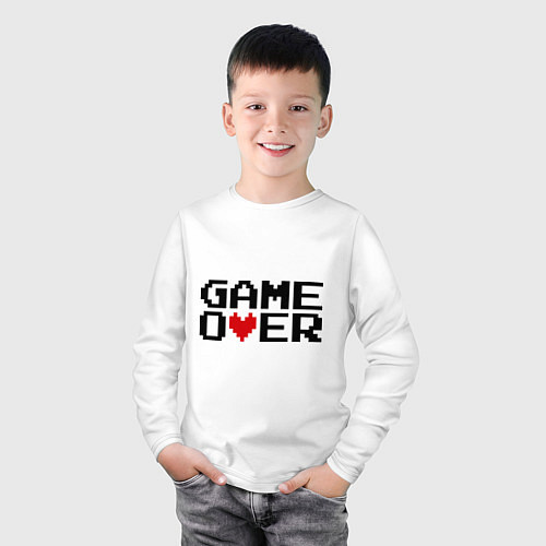 Детский лонгслив Game over 8 bit / Белый – фото 3
