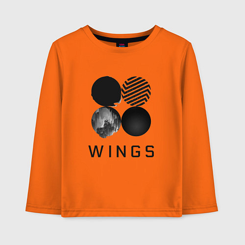Детский лонгслив BTS Wings / Оранжевый – фото 1