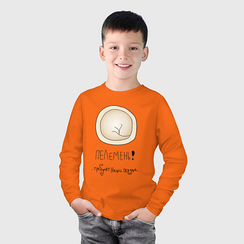 Детский лонгслив Пелемень / Оранжевый – фото 3