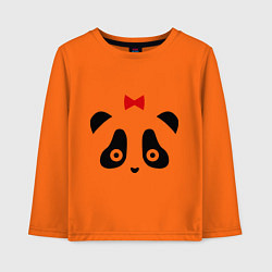 Лонгслив хлопковый детский Панда (женская), цвет: оранжевый