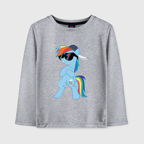 Детский лонгслив Крутая пони / Меланж – фото 1