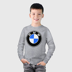 Лонгслив хлопковый детский Logo BMW, цвет: меланж — фото 2