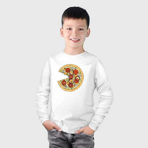 Детский лонгслив Её пицца / Белый – фото 3