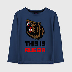 Лонгслив хлопковый детский This is Russia, цвет: тёмно-синий