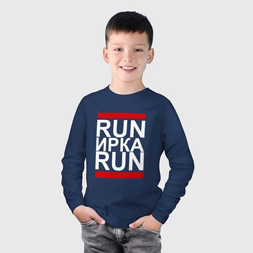 Детский лонгслив Run Ирка Run / Тёмно-синий – фото 3