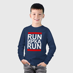Лонгслив хлопковый детский Run Ирка Run, цвет: тёмно-синий — фото 2