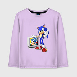 Лонгслив хлопковый детский Sonic TV, цвет: лаванда