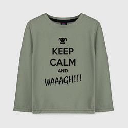 Лонгслив хлопковый детский Keep Calm & WAAAGH, цвет: авокадо