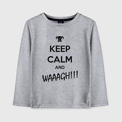 Лонгслив хлопковый детский Keep Calm & WAAAGH, цвет: меланж