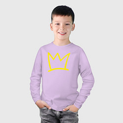 Лонгслив хлопковый детский Yato Crown, цвет: лаванда — фото 2