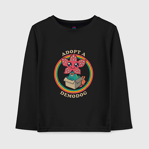 Детский лонгслив Adopt a Demodog / Черный – фото 1