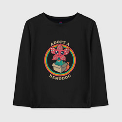 Лонгслив хлопковый детский Adopt a Demodog, цвет: черный