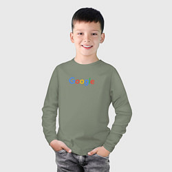 Лонгслив хлопковый детский Google, цвет: авокадо — фото 2