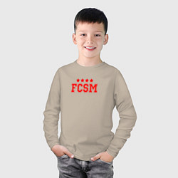 Лонгслив хлопковый детский FCSM Club, цвет: миндальный — фото 2