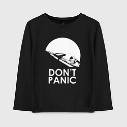 Лонгслив хлопковый детский Elon: Don't Panic, цвет: черный