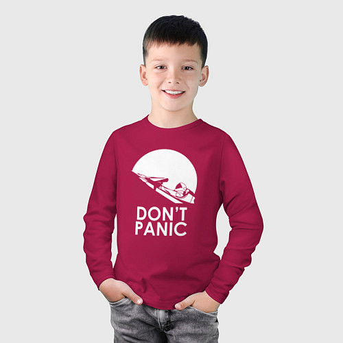 Детский лонгслив Elon: Don't Panic / Маджента – фото 3