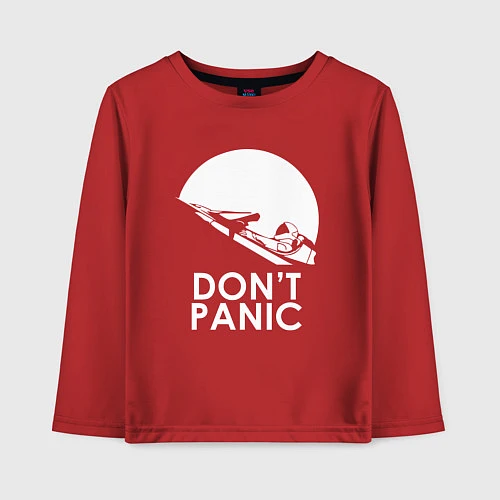 Детский лонгслив Elon: Don't Panic / Красный – фото 1