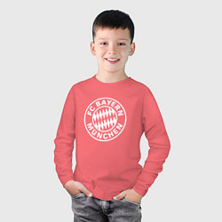 Лонгслив хлопковый детский FC Bayern Munchen, цвет: коралловый — фото 2