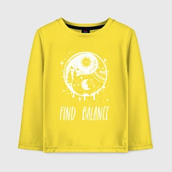 Лонгслив хлопковый детский Find Balance, цвет: желтый