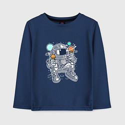 Лонгслив хлопковый детский Космонавт-сладкоежка, цвет: тёмно-синий