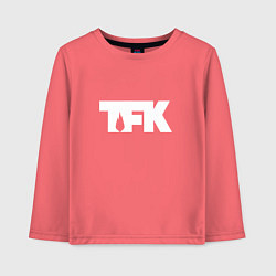Лонгслив хлопковый детский TFK: White Logo, цвет: коралловый