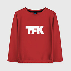 Лонгслив хлопковый детский TFK: White Logo, цвет: красный