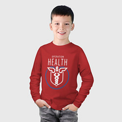 Лонгслив хлопковый детский Operation Health, цвет: красный — фото 2