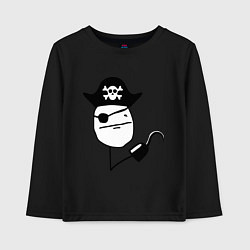 Лонгслив хлопковый детский Покер фейс пират, цвет: черный