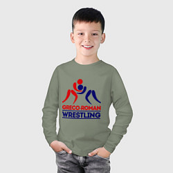 Лонгслив хлопковый детский Greco-roman wrestling, цвет: авокадо — фото 2
