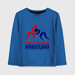 Лонгслив хлопковый детский Greco-roman wrestling, цвет: синий