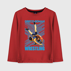 Лонгслив хлопковый детский Greco-roman wrestling, цвет: красный