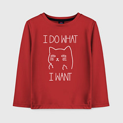 Лонгслив хлопковый детский I do what: I want, цвет: красный