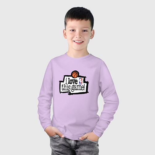 Детский лонгслив Basketball: I love this game / Лаванда – фото 3
