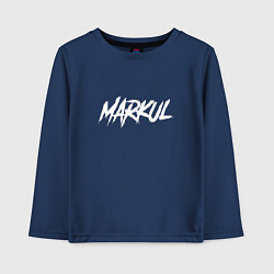 Лонгслив хлопковый детский Markul, цвет: тёмно-синий