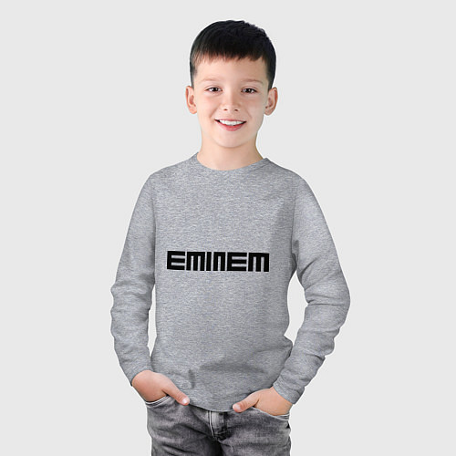 Детский лонгслив Eminem: minimalism / Меланж – фото 3
