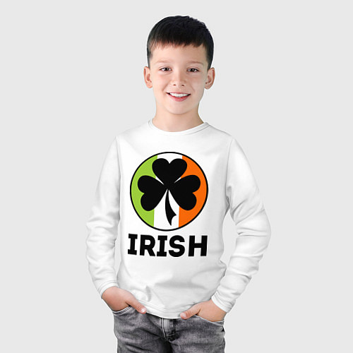 Детский лонгслив Irish - цвет флага / Белый – фото 3
