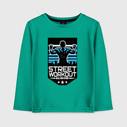 Лонгслив хлопковый детский Street WorkOut: Real sport, цвет: зеленый
