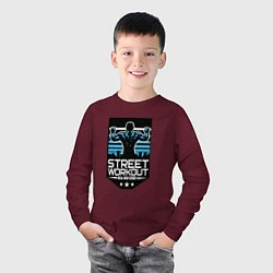 Лонгслив хлопковый детский Street WorkOut: Real sport, цвет: меланж-бордовый — фото 2