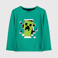 Лонгслив хлопковый детский Crash Minecraft, цвет: зеленый