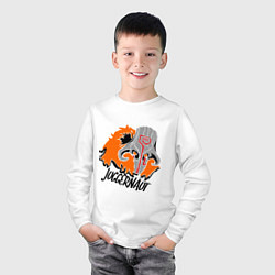 Лонгслив хлопковый детский Juggernaut simple, цвет: белый — фото 2