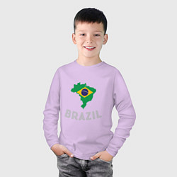 Лонгслив хлопковый детский Brazil Country, цвет: лаванда — фото 2