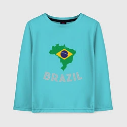 Лонгслив хлопковый детский Brazil Country, цвет: бирюзовый